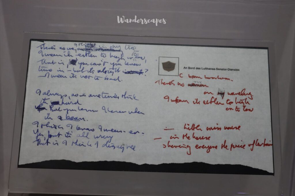 Early Draft of Strawberry Fields Forever in John Lennon's writing